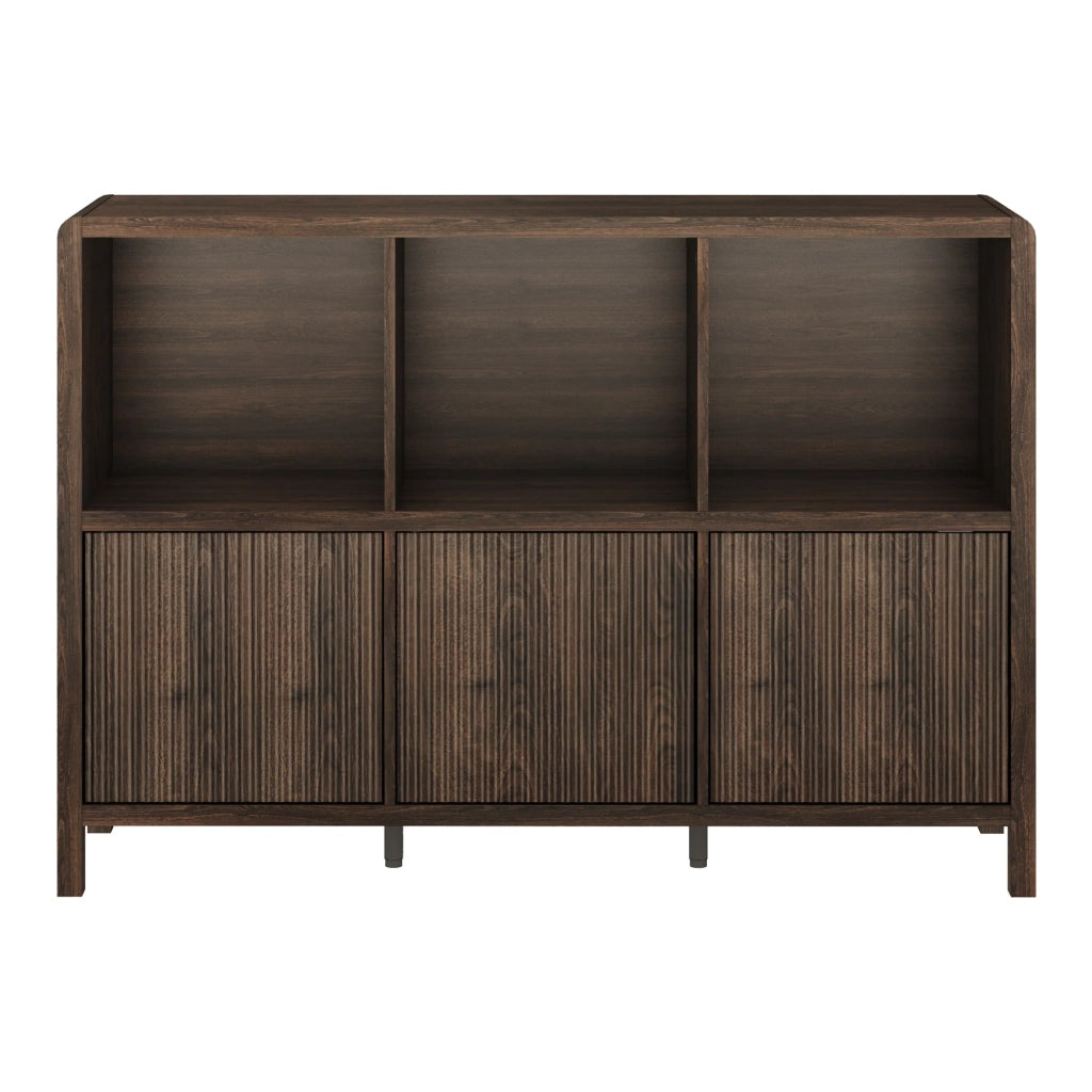 Cassettiera pratico mobile contenitore per ingresso soggiorno camera da letto 76,5 x 110 x 30 cm MDF effetto noce 03_0009301