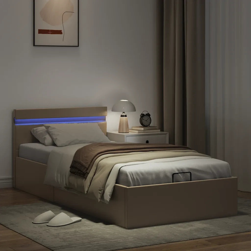 Giroletto Idraulico con LED Cappuccino Similpelle 100x200cm 285559
