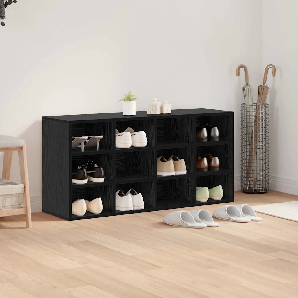 Mobile per scarpe con lo scaffale Rovere Nero 103 x 30 x 51 cm 875211
