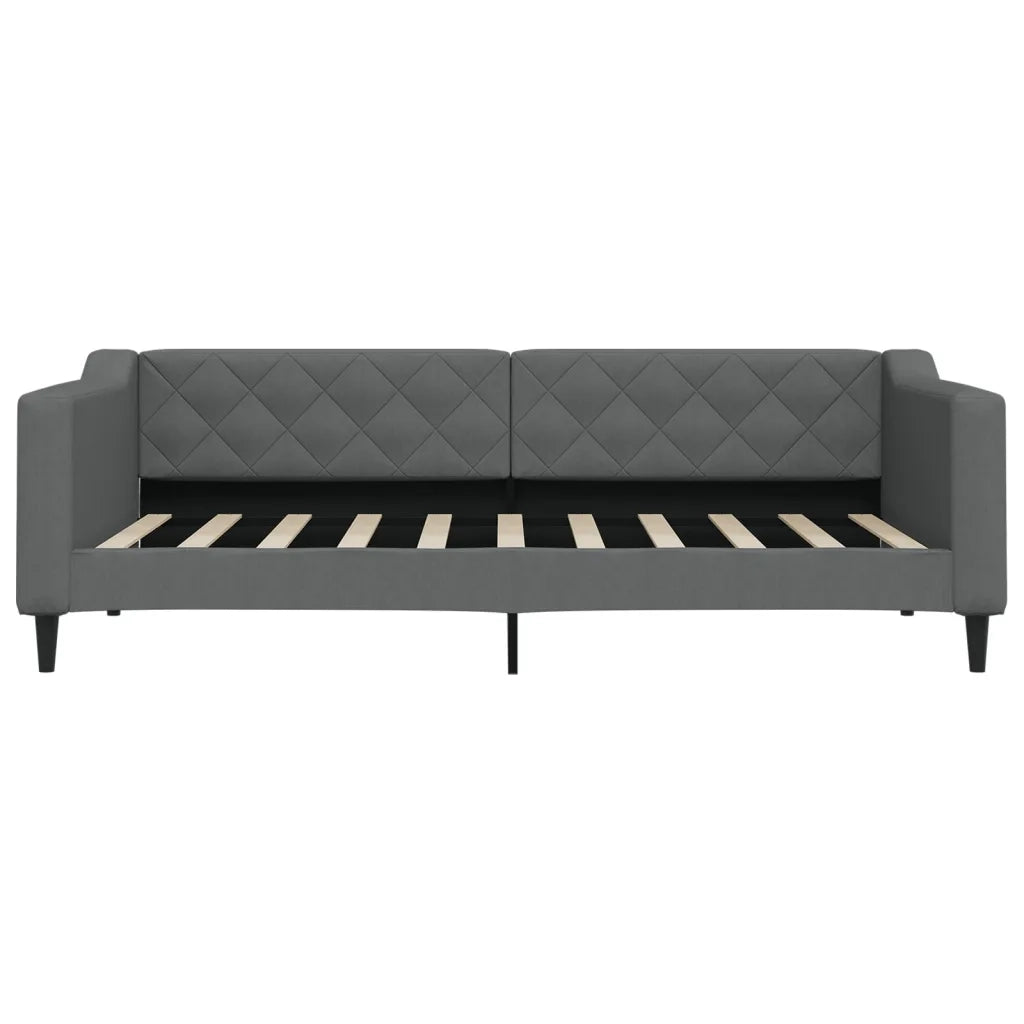 Divano Letto con Materasso Grigio Scuro 90x190 cm in Tessuto 3197419