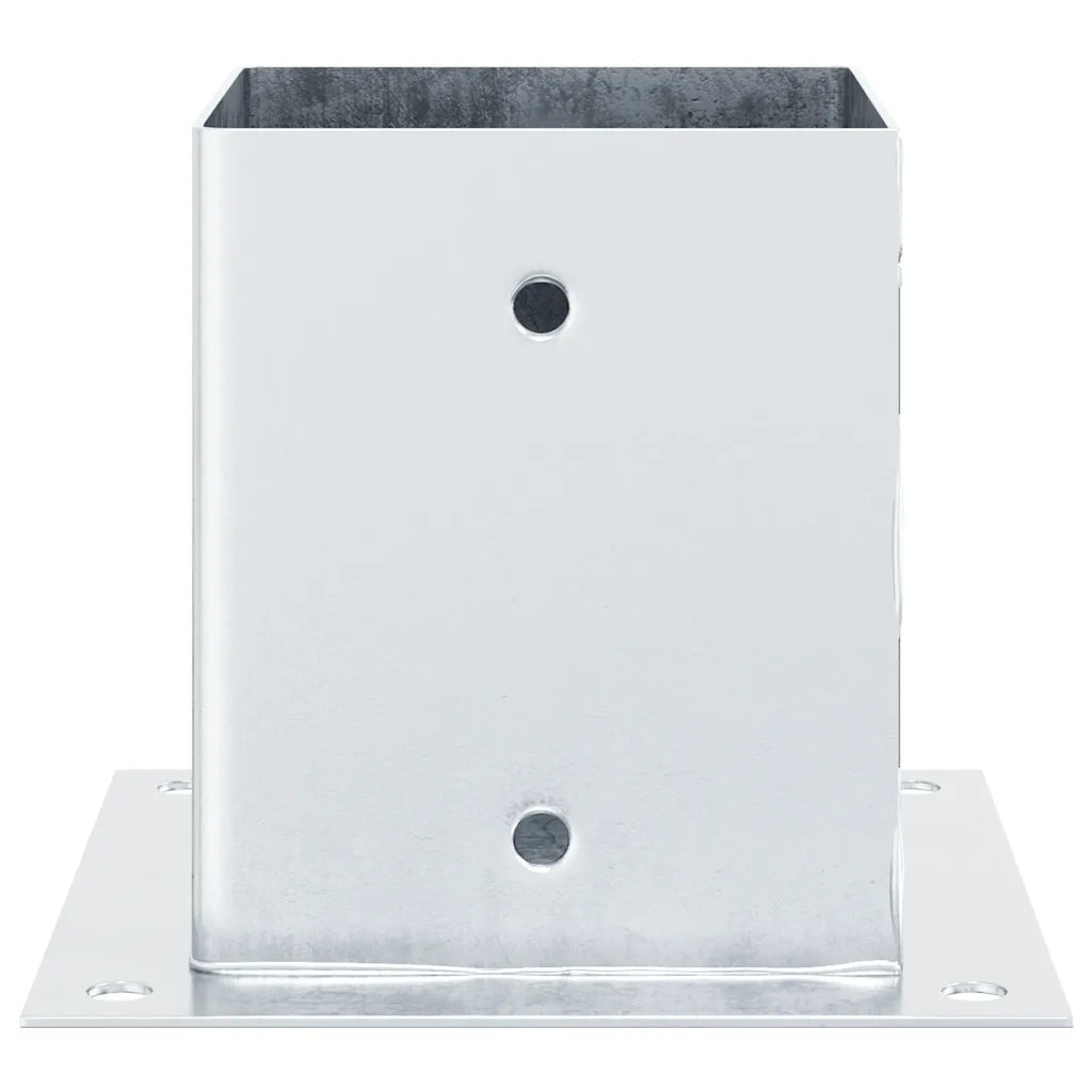 Basi per Pali Quadrate 4 pz Argento 121x121 mm Acciaio Zincato CFW5205046