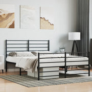Giroletto con Testiera e Pediera-Struttura Letto Metallo Nero 120x190 cm 784232