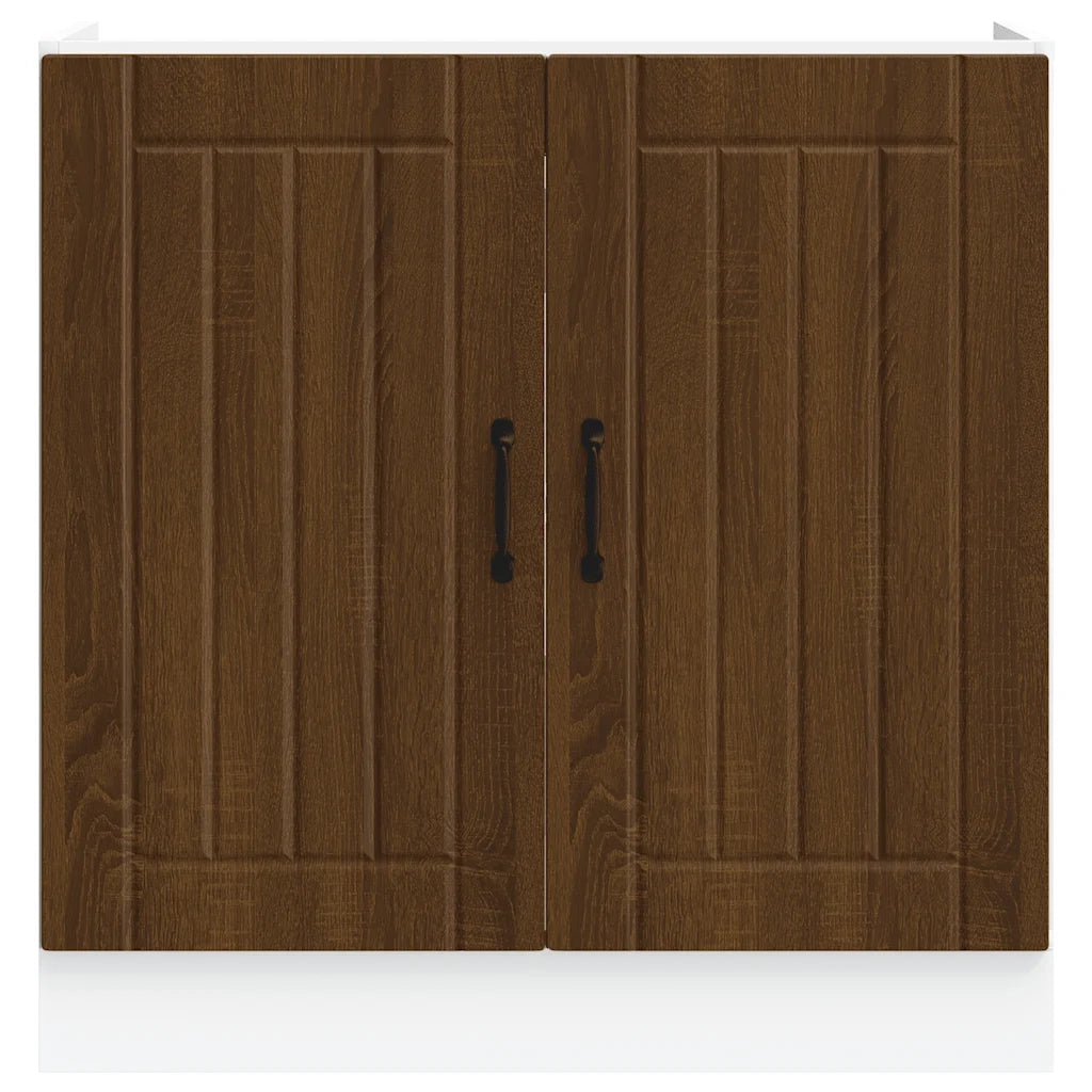 Mobile Base Lavello Lucca Rovere Marrone in Legno Multistrato 853694