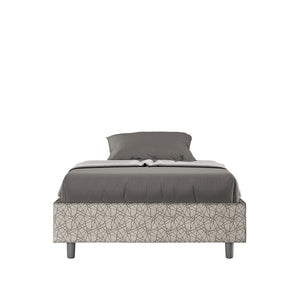 Letto 1 Piazza e Mezzo Sommier 120x200 cm con Rete Azelia Era 02 Grigio