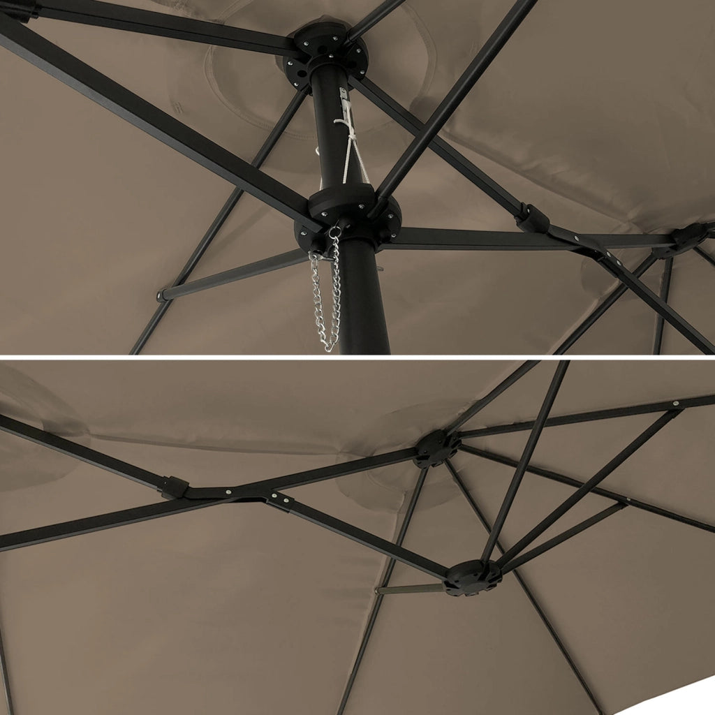 Ombrello doppio 2,7x4,6m LINAI taupe