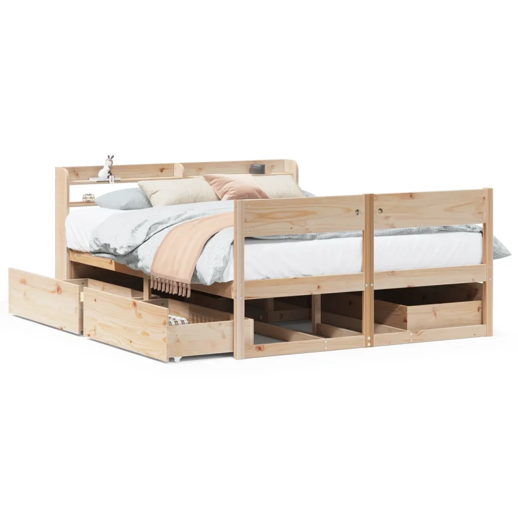 vidaXL Letto senza Materasso 150x200 cm in Legno Massello di Pino
