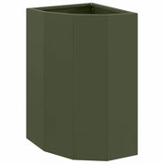 Fioriere | Cassetta per fiori | Vaso d'angolo Oliver verde 30 x 30 x 50 cm Acciaio