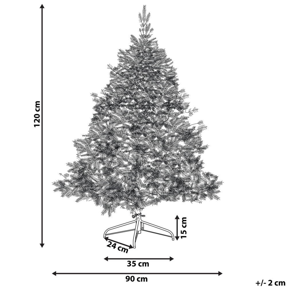 Albero di Natale Artificiale Bianco Innevato con Base in Metallo 120 cm