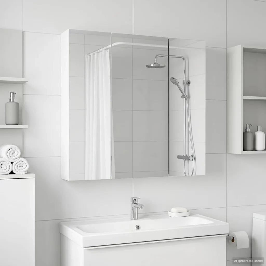 Mobiletto per specchio da bagno Bianco 70 x 14,5 x 70 cm 889087