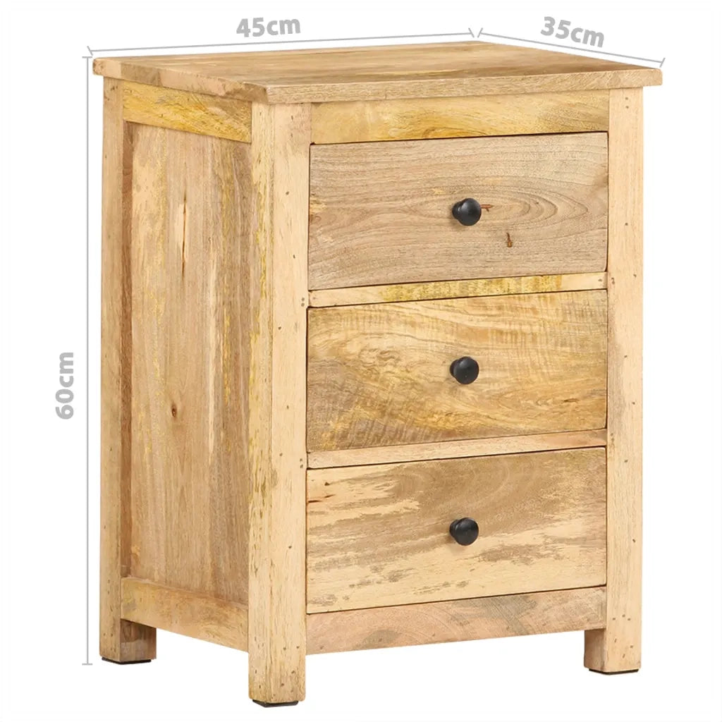 Comodino | Armadio da Notte | Mobiletto da notte 45x35x60 cm in Legno Massello di Mango