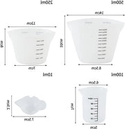 Set di 6 misurini in silicone antiaderente con scala precisa per resine epoxy