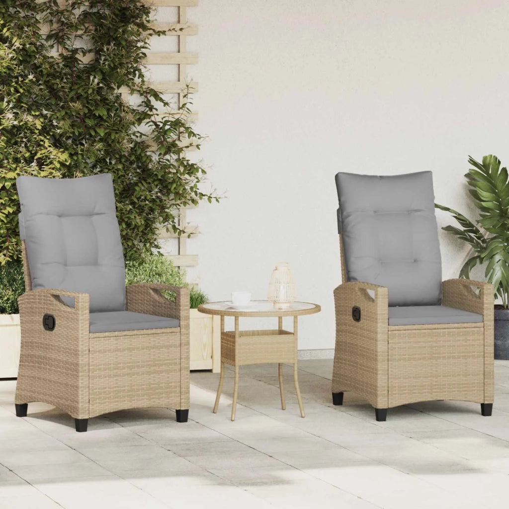 Sedia da Giardino 2 pcs Beige e Grigio Chiaro 56 x 60 x 112 cm