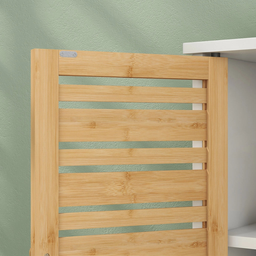 Mobiletto sottolavabo 2 ante ripiano regolabile ¨C zephmum ¨C bianco bamb¨´ 60x30x60 cm