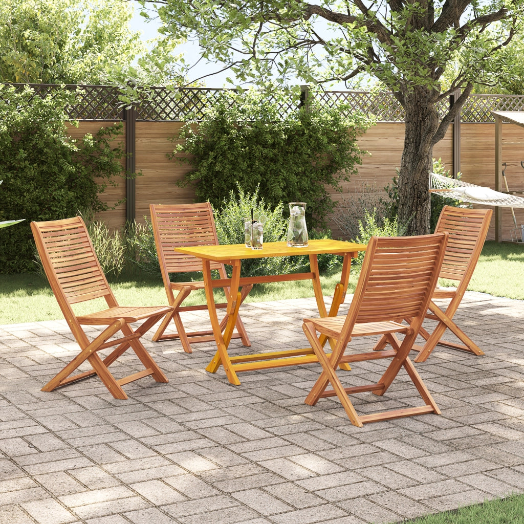 Set da Pranzo da Giardino in 5 Pezzi Legno Massello di Acacia