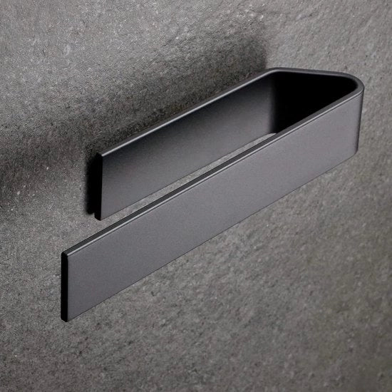 Houder di asciugamano autofixante - senza foratura - 22 cm - nero
