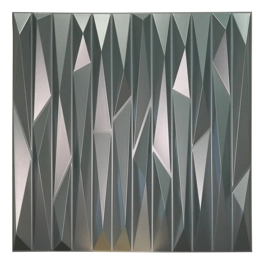 KRIPTON grigio-metal-opaco - Pannello parete in PVC a rilievo 3D - 50cmX50cm - 1 Pz