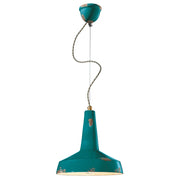 Lampadario Vintage Vague Vintage Ferro E Ceramica Verde 1 Luce E27 35Cm
