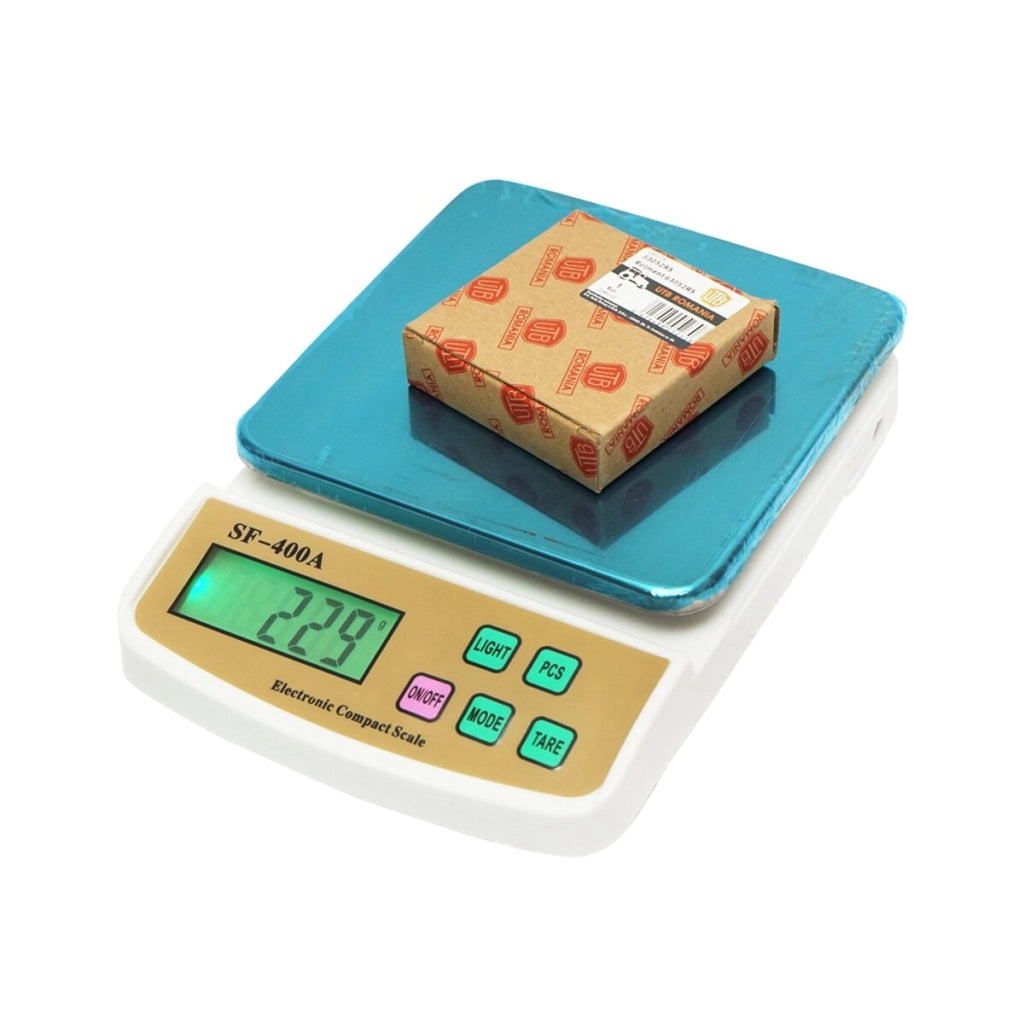 Bilancia da Cucina Digitale, 10 kg, Piattaforma in Vetro, Display LCD, Dimensioni 24 x 16,5 x 5,5 cm, Funzioni Tara, Spegnimento Automatico