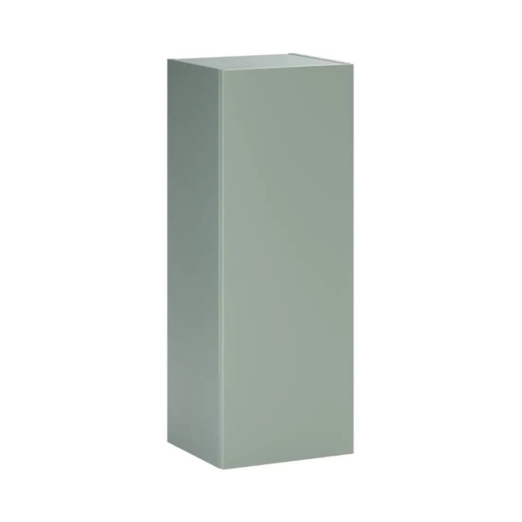 Mobile da parete OSTER 50cm – mobile sospeso verde salvia con 1 anta e 3 nicchie visibili in rovere chiaro