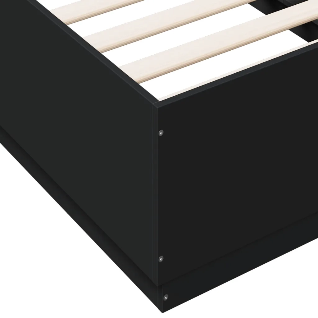 Giroletto-Struttura Letto Nero 90x190 cm in Legno Multistrato 254207