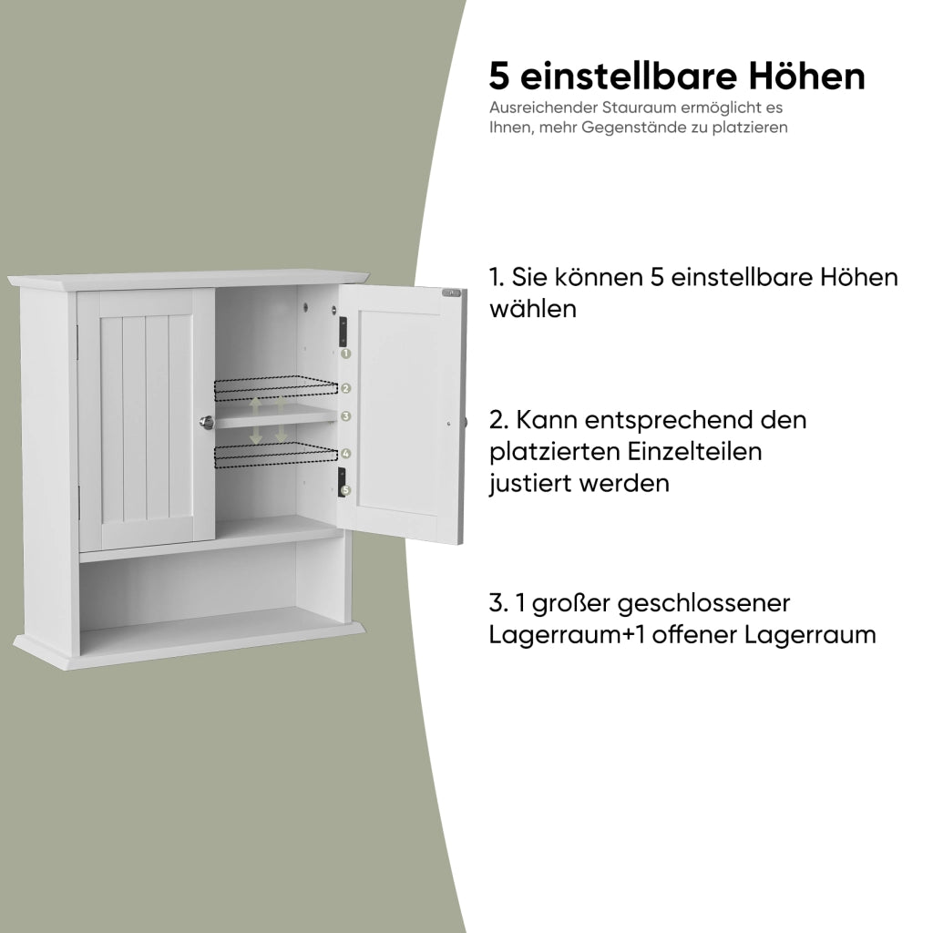 ARMADIO BAGNO A MURO 54,6 x 19,8 x 59,9 cm MDF BIANCO
