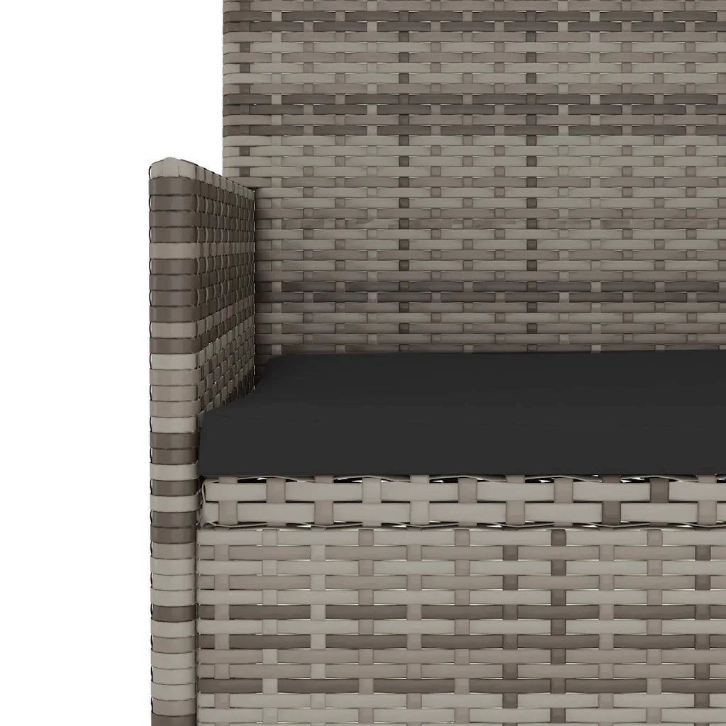 Set Divani da Giardino 4 pz | Set Salotto da Giardino con Cuscini in Polyrattan Grigio