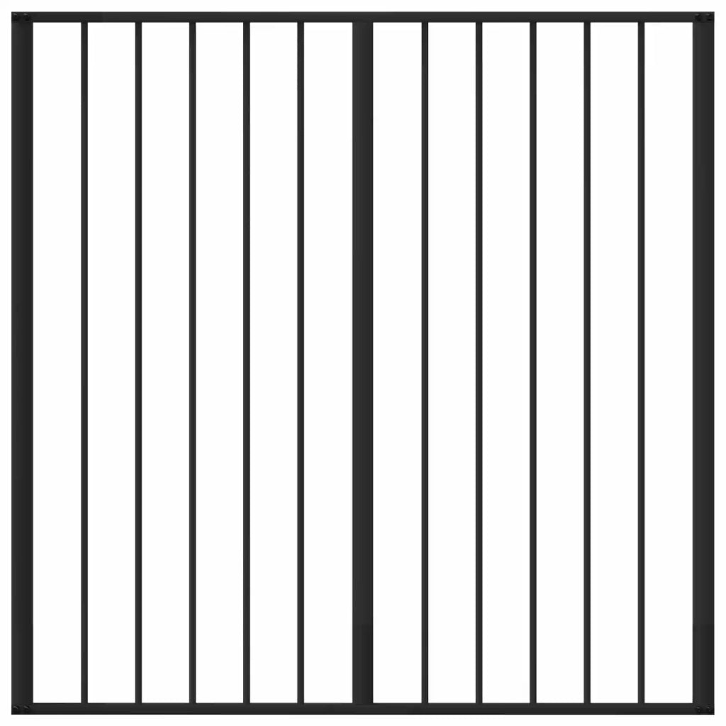 Cancello per cani 4 pcs Nero 100 x 100 cm Acciaio zincato 891990
