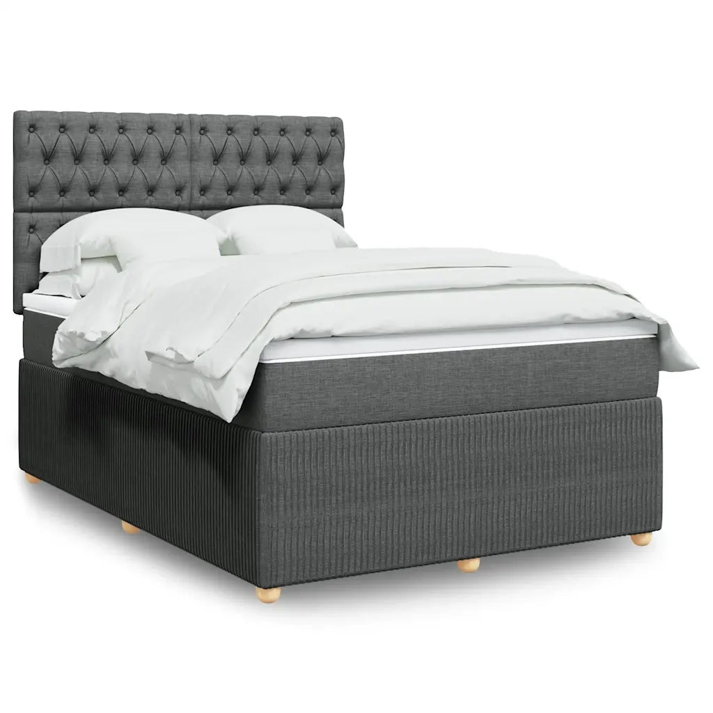 Giroletto a Molle con Materasso Grigio Scuro 140x190 cm Tessuto 3292059
