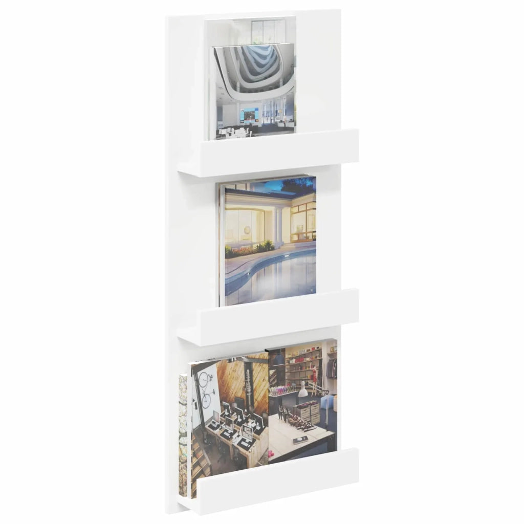Scaffale per riviste con lo scaffale Bianco 43 x 11 x 102 cm 899511