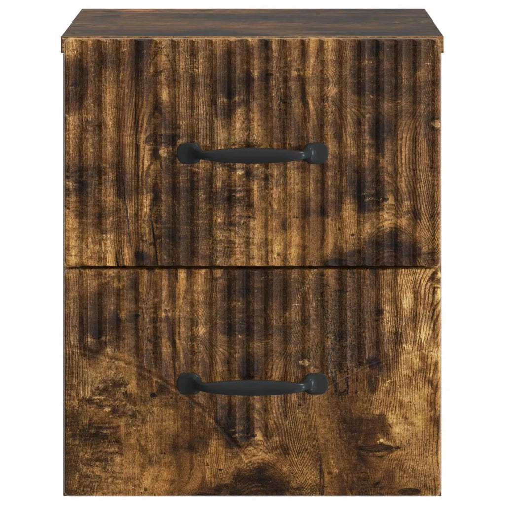 Mobiletto da notte a muro 2 pcs Rovere Fumo 34,5 x 33 x 40 cm 898986