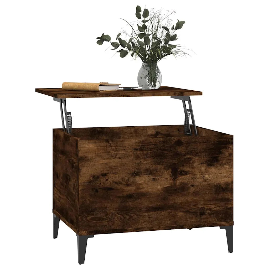 Tavolino da Salotto Rovere Fumo 60x44,5x45 cm Legno Multistrato 819577