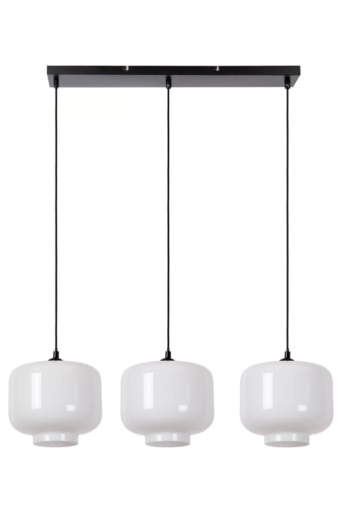 Lampada a sospensione MEDINE bianca vetro 3xE27 Lucide