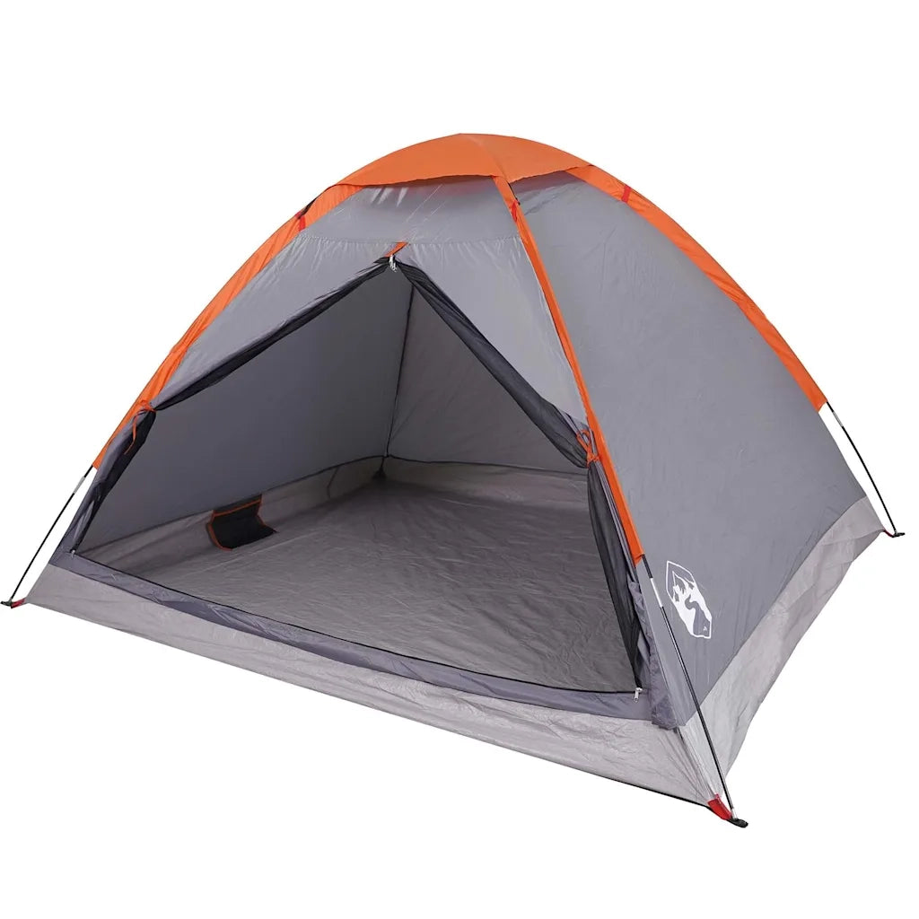 Tenda da Campeggio a Cupola 4 Persone Grigio e Arancione 94764