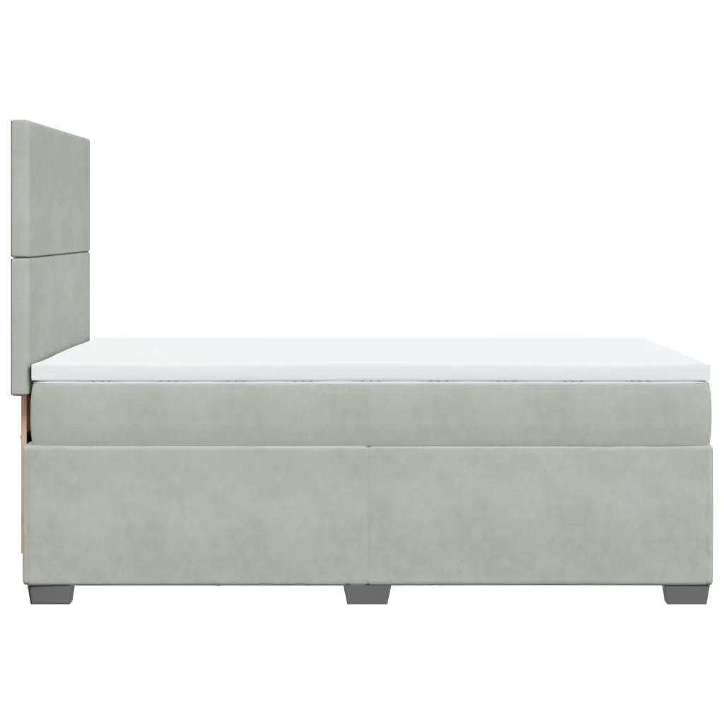 Giroletto a Molle con Materasso Grigio Chiaro 90x190 cm Velluto 3290780