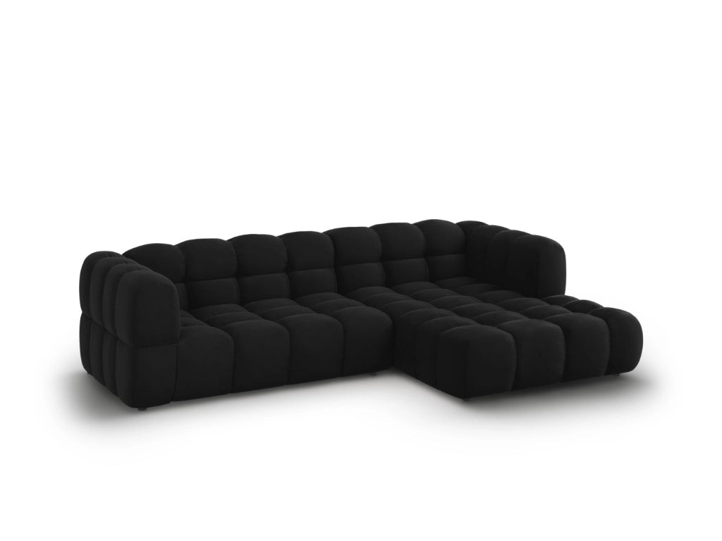 Cosmopolitan Design - Divano angolare modulare destro "Sky" 4 posti in velluto nero 