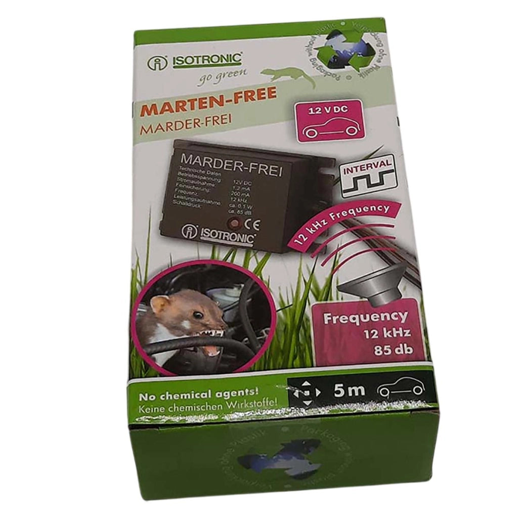 Repulsore a ultrasuoni per esterno per martore 85dB 12kHz 12V Nero Isotronic