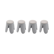 Set 4 sgabelli impilabili in bouclé, grigio chiaro