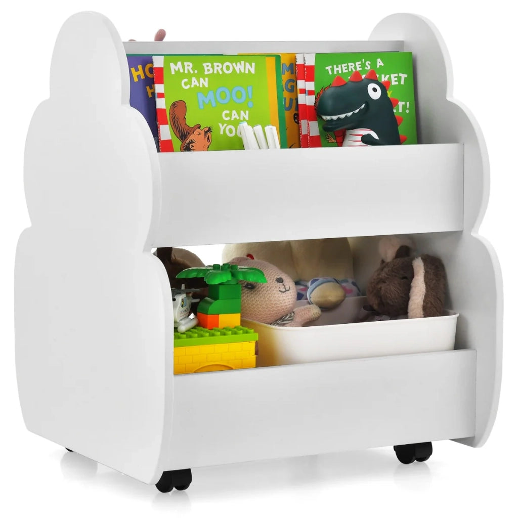 Libreria mobile per bambini 52 x 47 x 63,5 cm contenitore per giocattoli e libri atmosfera accogliente MDF bianco 20_0010674