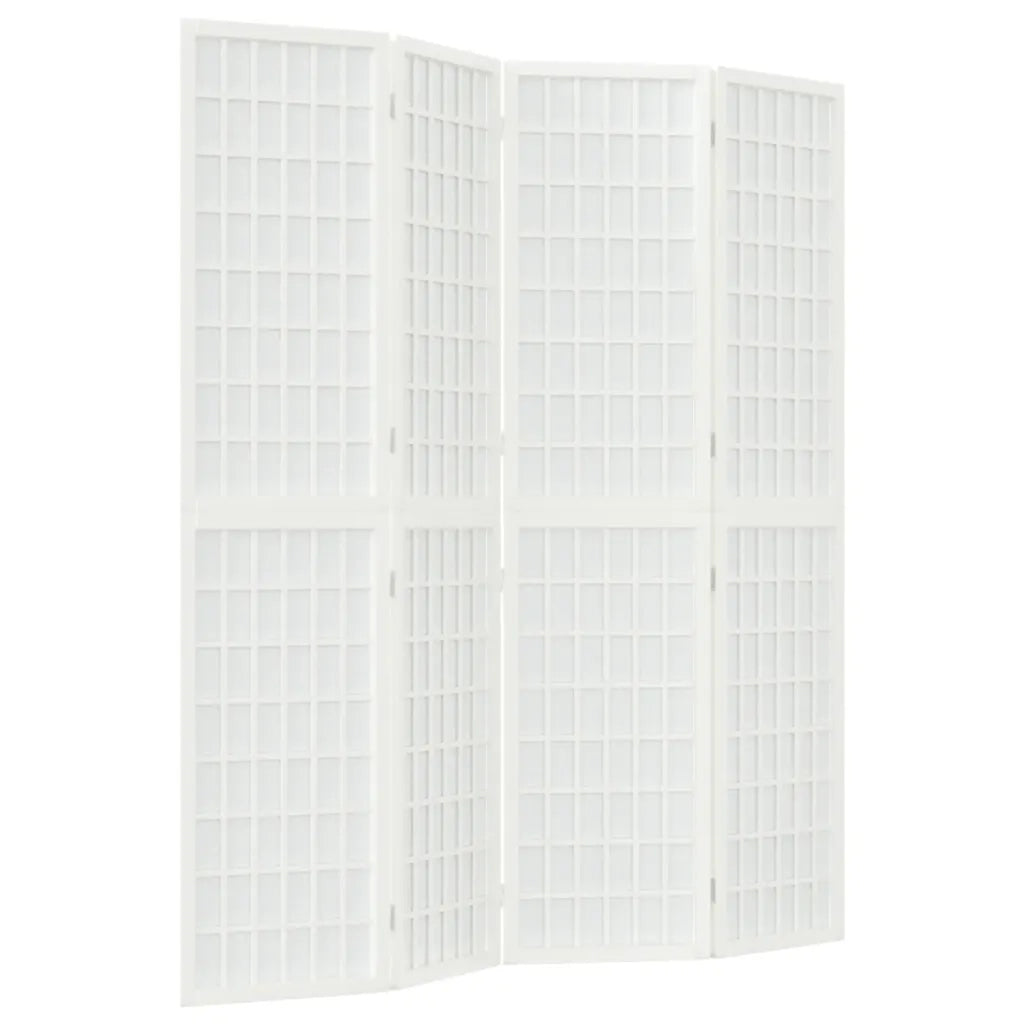 Divisorio Pieghevole 4 Pannelli Stile Giapponese 160x170 Bianco 352088
