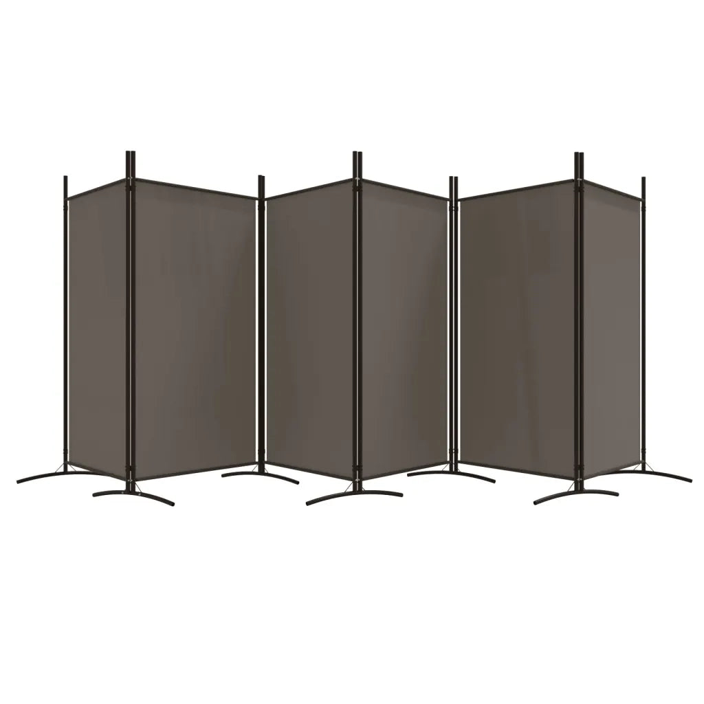 Divisorio a 6 Pannelli Antracite 520x180 cm Tessuto 350272