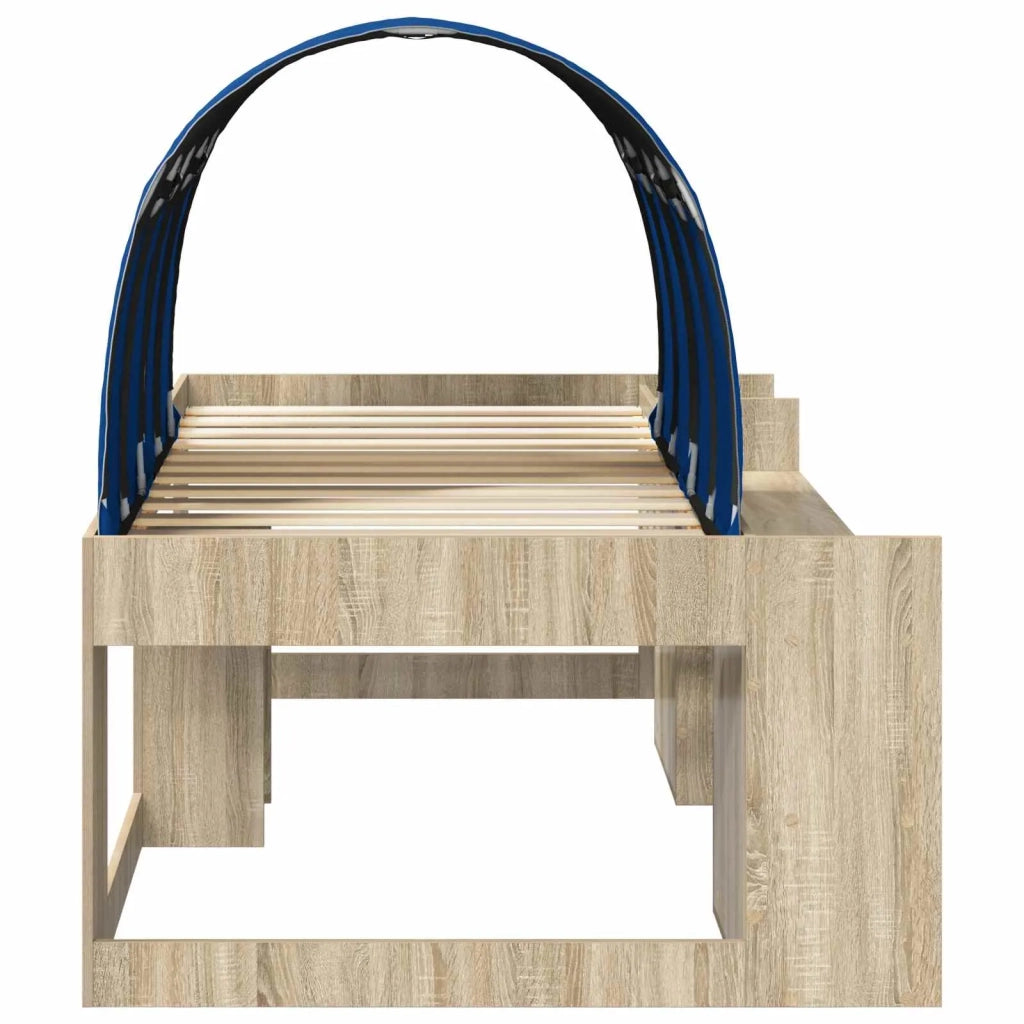 Letto alto per bambini con storage Rovere Sonoma e Blu 3423601