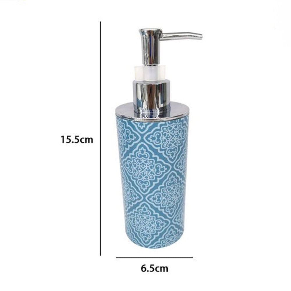 Trade Shop - Dispenser Portasapone Liquido Celeste Con Maioliche Arredo Accessori Bagno 87025 -