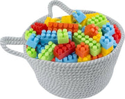Contenitore di Stoccaggio a Maglia in Cotone a Stacking per Abbigliamento e Accessori Contenitore di Stoccaggio a Maglia per Bambini (grigio, L)