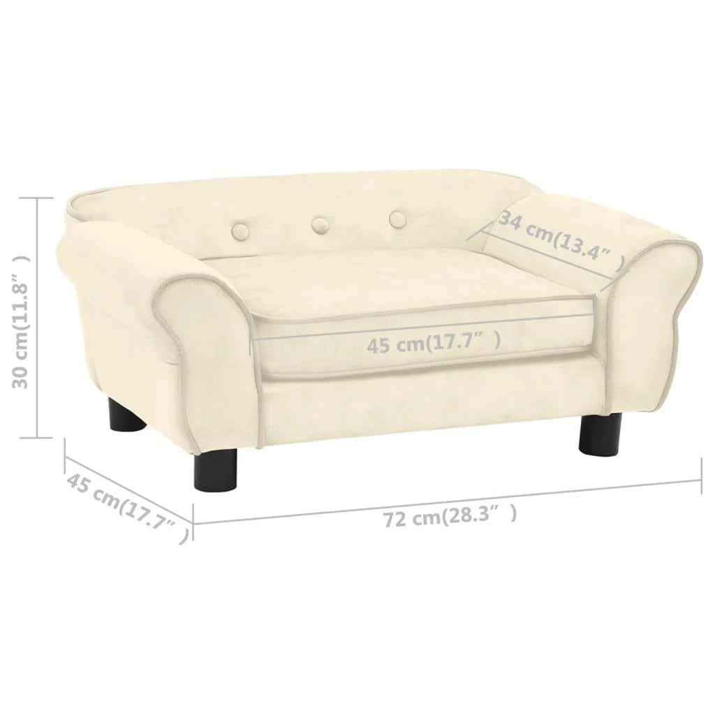 Divano per cani 72 cm in peluche color crema 02_0000137