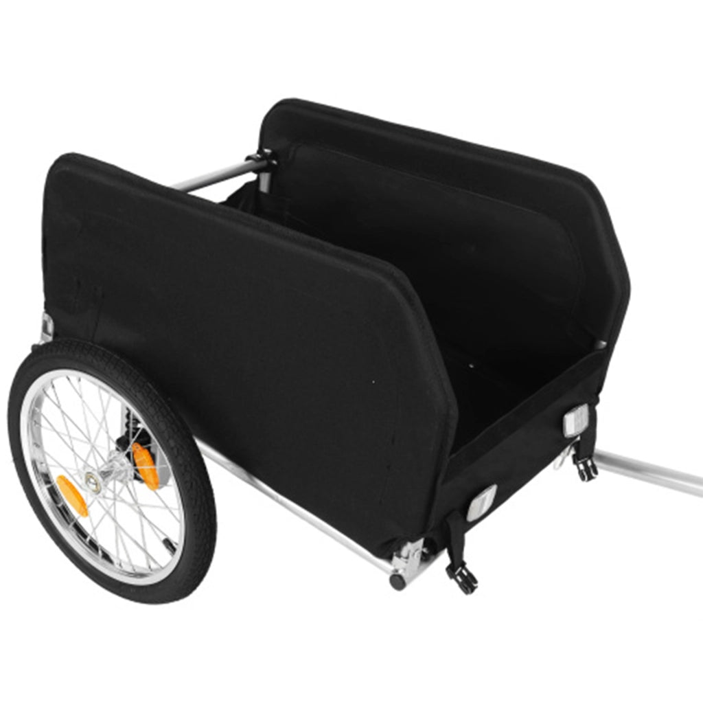 Rimorchio porta pacchi per bicicletta pieghevole 69 x 48 x 34 cm in acciaio nero e grigio