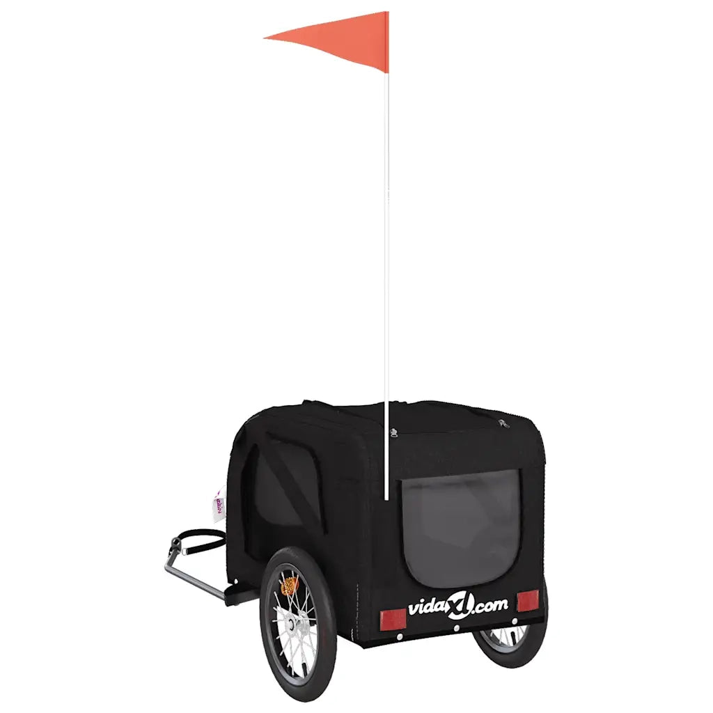 Rimorchio da Bici per Animali Nero Oxford e Ferro CFW5603788