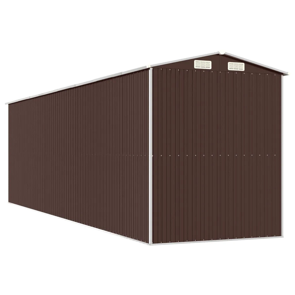 Capanno da Giardino Marrone Scuro 192x689x223cm Acciaio Zincato 3147466