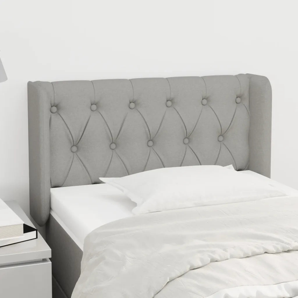 Testiera | Testata ad Orecchio Grigio Chiaro 83x16x78/88 cm in Tessuto