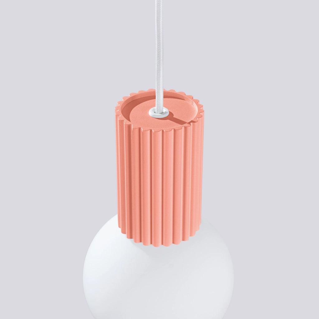 Lampada a sospensione SFERA pesca/bianca vetro G9 Pure Lume