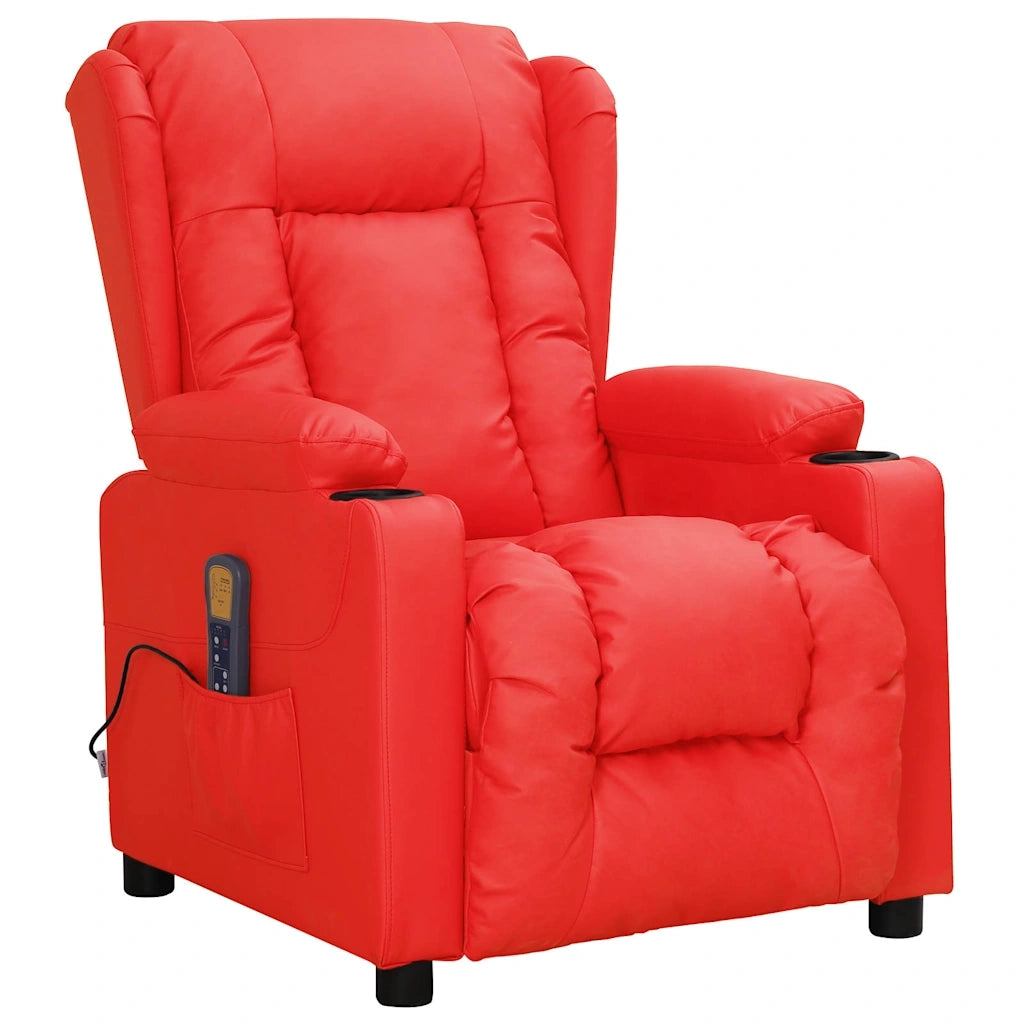 Poltrona Massaggiante Rossa in Similpelle 339080
